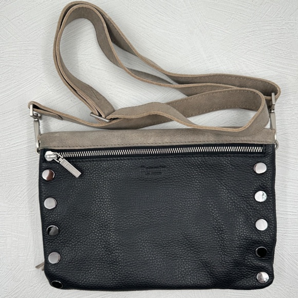 Hammitt Dillon Black & Pewter Brushed Silver Hardware Cross Body Shoulder Clutch - Picture 5 of 13